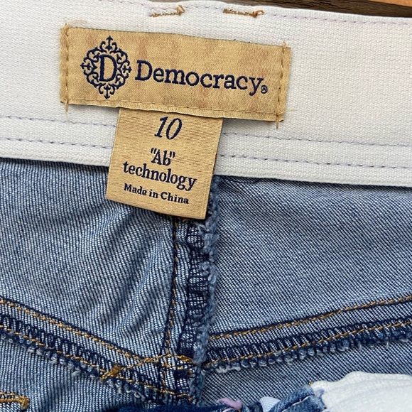 Democracy AB Technology Women's Skinny Jeans Size 10 Blue Raw Hem Distressed - Picture 10 of 11